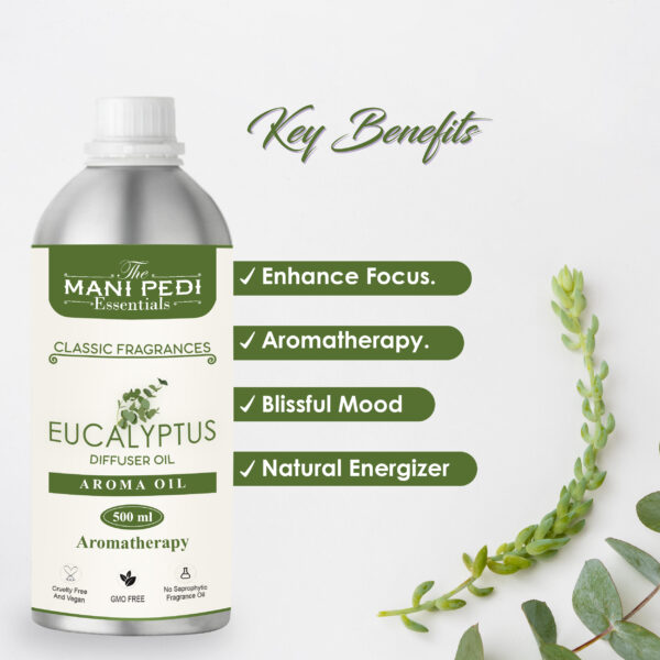 Eucalyptus Diffuser Oil for Long-lasting Aroma. Relaxing & Calming Fragrance. Ideal for Aromatherapy, Diffusers, Air Purifiers - 500 ml - Image 2