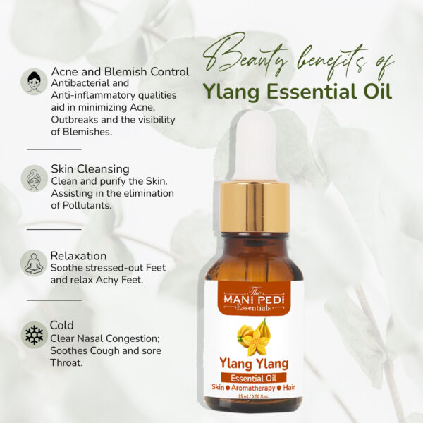 Ylang Ylang Essential Oil Pure & Natural Helps Strengthen Hair Roots & Control Hair Fall. Skin Moisture Helps Control Acne, Aromatherapy - 15ML - Image 6