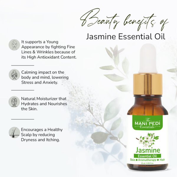 Jasmine Essential Oil for Helps Hair Growth, Bathing, Pooja, Diffuser, Home Fragrance & Soap Making | Used Aroma Therapy, Stress Relief & Relaxation - 15ML - Image 6