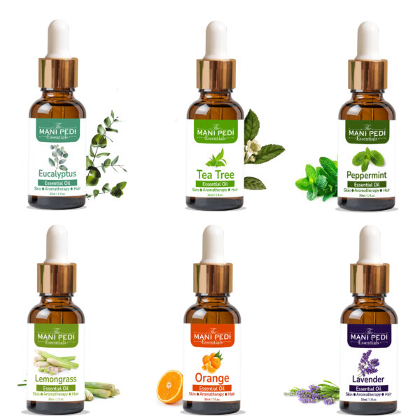 Top 6 Essential Oil Set. Eucalyptus, Lavender, Tea Tree, Lemon Grass, Orange, Peppermint. 100% Natural Therapeutic Grade. Ideal Gift Set - 6X30 ml