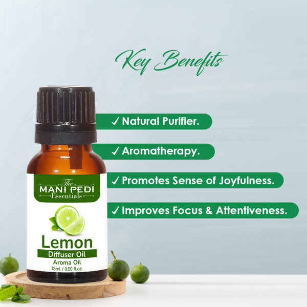 Lemon Diffuser Oil | Strong & Long-Lasting Aroma Oil | Natural Homely Fragrance Diffuser Oil | Natural Diffuser essential oil - 15ml - Image 2