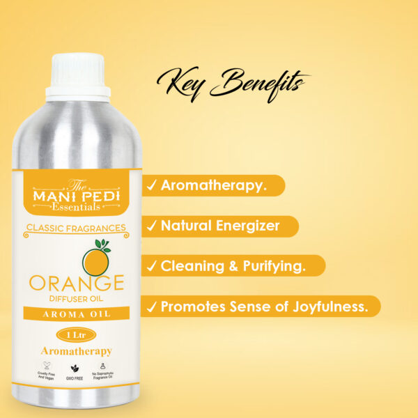 Orange Diffuser Oil with Long-lasting Aroma. Fresh, Citric, Cheerful Fragrance that Relieves Anxiety & Stress. Ideal for Aromatherapy, Diffusers & Air Purifiers - 1 Liter (1000 ml) - Image 2