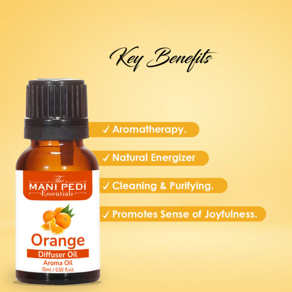 Orange Diffuser Oil | Helps stress Relief & Relaxation | Essential oil for air diffuser home fragrance | Aromatherapy Diffuser essential oil - 15ml - Image 2