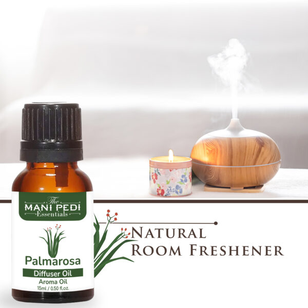 Palmarosa Diffuser Oil | Strong & Long-Lasting Aroma Oil | Aroma Oil for Home Fragrance | diffuser Oil Pure & Undiluted - 15ml - Image 5