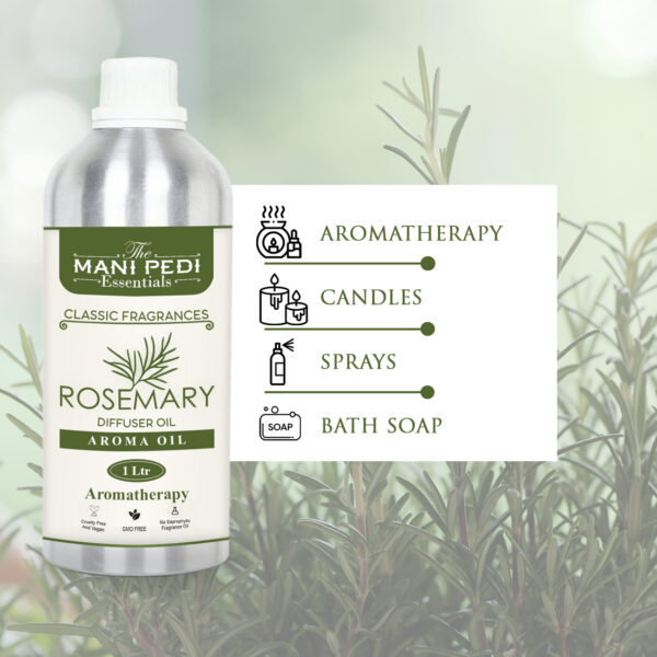 Rosemary Diffuser Oil with Long-Lasting Aroma. Earthy, Woody Fragrance that Improves Memory & Cognitive Function. Ideal for Aromatherapy, Diffusers & Air Purifiers - 1 Liter (1000 ml) - Image 6