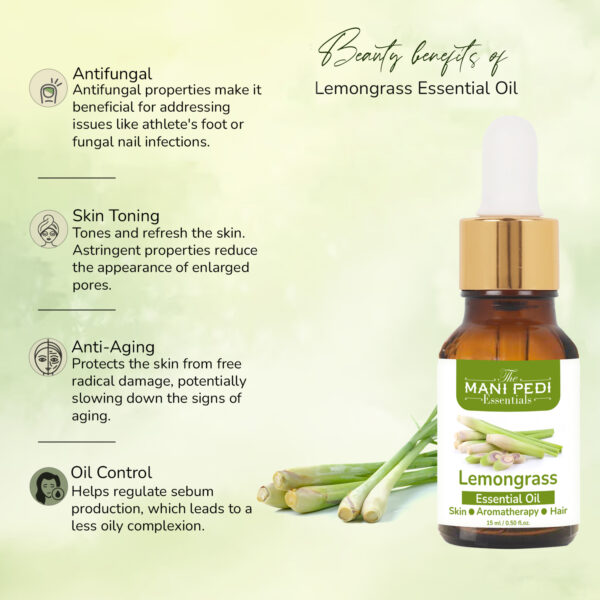 Lemongrass Essential Oil 100% Undiluted Pure And Natural Therapeutic Grade For Skin, Hair Care, Insect Repellant and Aromatherapy - 15ml - Image 6