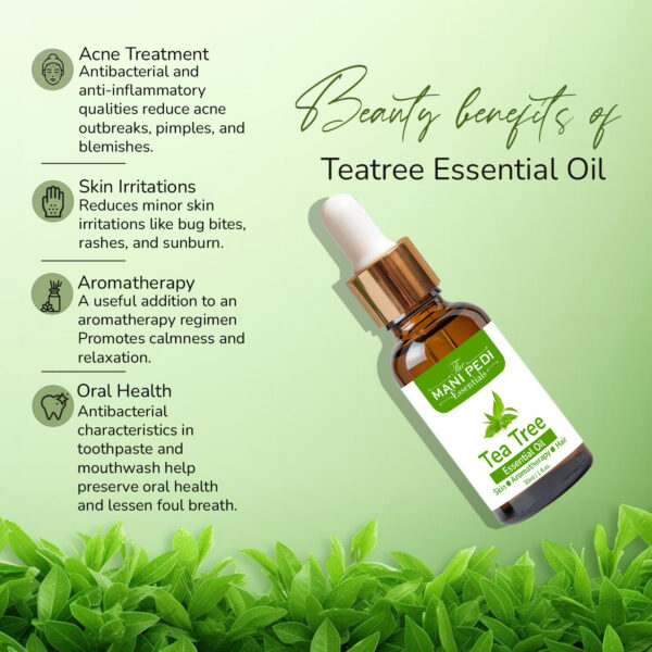 Tea Tree Oil for Skin, Hair, Face & Acne Care. 100% Pure & Natural Essential Oil - 30 ml - Image 4