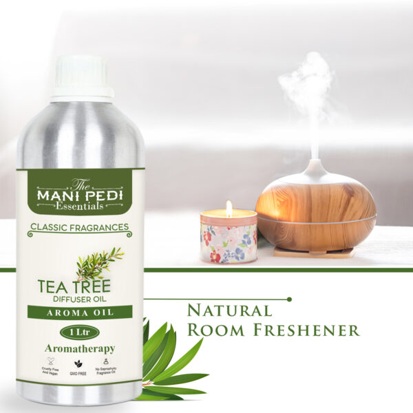 Tea-Tree Diffuser Oil with Long-Lasting Aroma. Fresh, Delicate Fragrance with spicy notes. Refreshes Mind & Senses. Ideal for Aromatherapy, Diffusers & Air Purifiers - 1 Liter (1000 ml) - Image 5