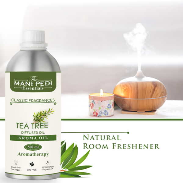 Tea-Tree Diffuser Oil with Long-Lasting Aroma. Fresh, Delicate Fragrance with spicy notes. Refreshes Mind & Senses. Ideal for Aromatherapy, Diffusers & Air Purifiers - 500ml - Image 5