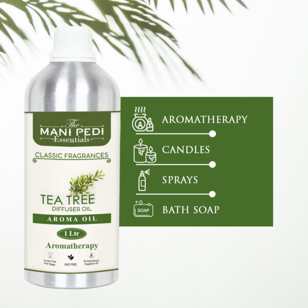 Tea-Tree Diffuser Oil with Long-Lasting Aroma. Fresh, Delicate Fragrance with spicy notes. Refreshes Mind & Senses. Ideal for Aromatherapy, Diffusers & Air Purifiers - 1 Liter (1000 ml) - Image 6