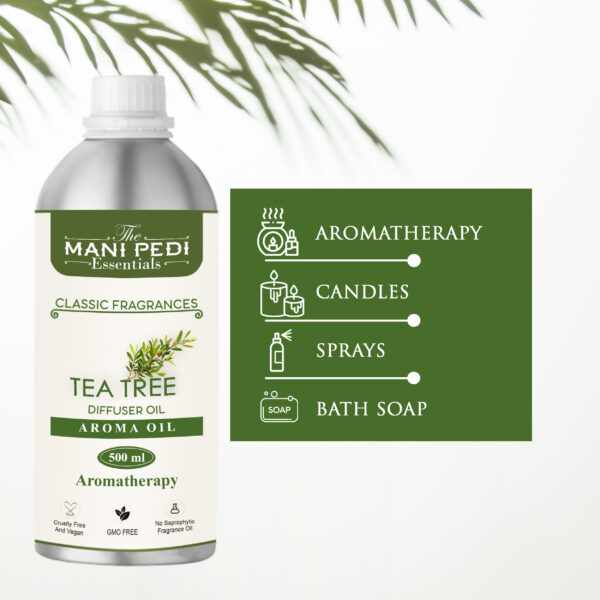 Tea-Tree Diffuser Oil with Long-Lasting Aroma. Fresh, Delicate Fragrance with spicy notes. Refreshes Mind & Senses. Ideal for Aromatherapy, Diffusers & Air Purifiers - 500ml - Image 6