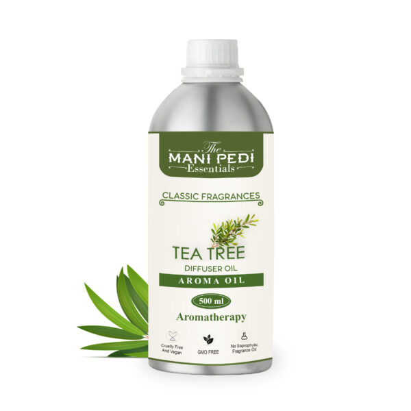 Tea-Tree Diffuser Oil with Long-Lasting Aroma. Fresh, Delicate Fragrance with spicy notes. Refreshes Mind & Senses. Ideal for Aromatherapy, Diffusers & Air Purifiers - 500ml