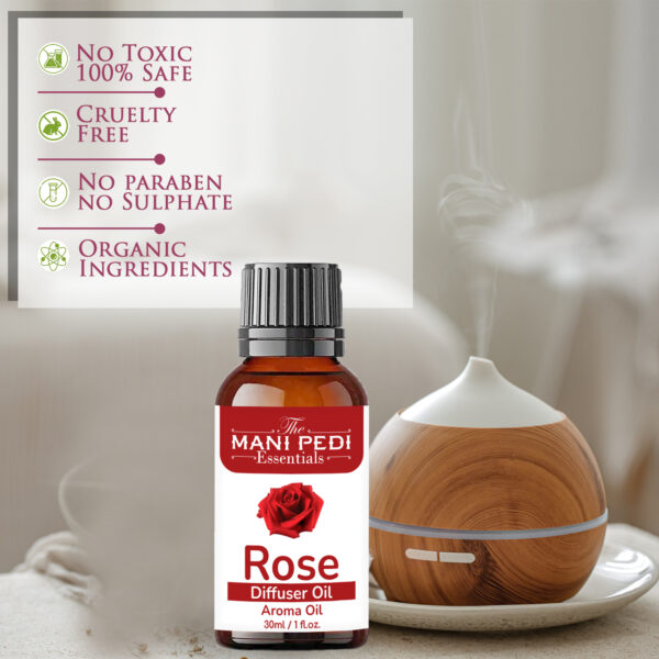 Rose Diffuser Oil| Aromatherapy | Calming Floral |Promotes Relaxation, Calmness & Better Sleep| Healthy Home Fragrance | Long-lasting Aroma - 30ml - Image 3