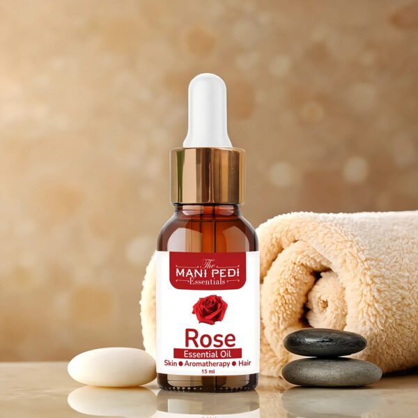 Rose Essential Oil for Face, Skin & Hair | 100% Pure & Natural Essential Oil for Acne, Stress-Relief & Aromatherapy | Undiluted & Therapeutic Grade Essential Oil - 15ml