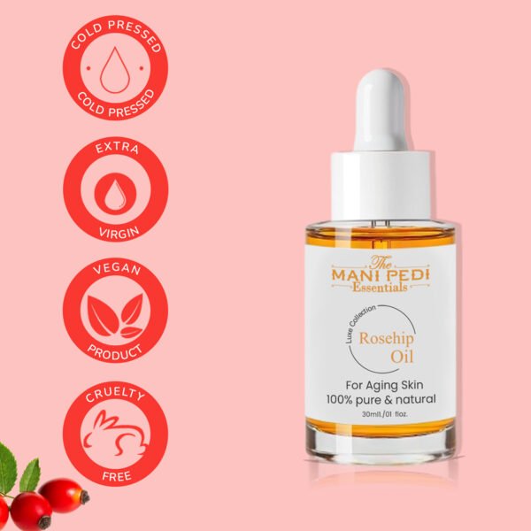 Rosehip Seed Oil,100% Pure Cold Pressed for Face Wrinkles, Nails - Image 3