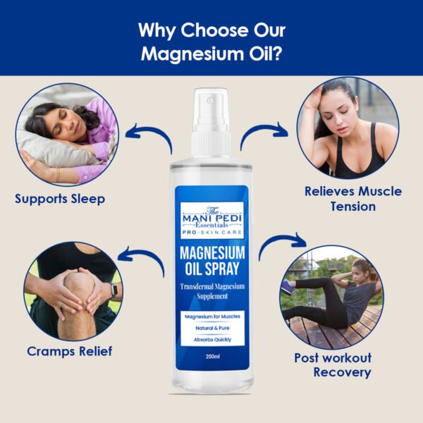 Magnesium Oil Spray Quick Absorbing Topical Magnesium supplement. Relieves Muscles & Joints, Promotes Better Sleep -200ml - Image 3