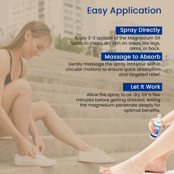 Magnesium Oil Spray Quick Absorbing Topical Magnesium supplement. Relieves Muscles & Joints, Promotes Better Sleep -200ml - Image 4
