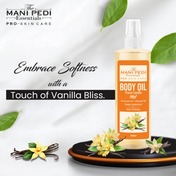 Warm Vanilla Body Oil Mist, Hydrating & Fragrant Post-Bath Vanilla Mist. Natural Winter Hydration, Non-Greasy, For All Skin Type - 200ml - Image 4