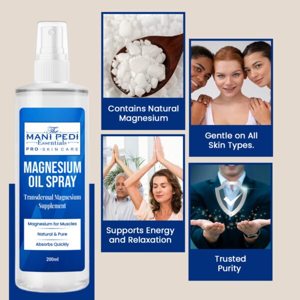 Magnesium Oil Spray Quick Absorbing Topical Magnesium supplement. Relieves Muscles & Joints, Promotes Better Sleep -200ml - Image 6