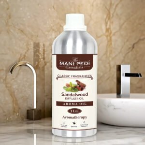 SandalWood Diffuser Oil with Long-lasting Aroma. Classic Woody Fragrance Invokes Spirituality & Homely Feel. Ideal for Aromatherapy, Diffusers & Air Purifiers - 1 Liter (1000ml)