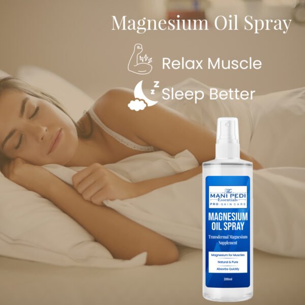 Magnesium Oil Spray Quick Absorbing Topical Magnesium supplement. Relieves Muscles & Joints, Promotes Better Sleep -200ml - Image 2