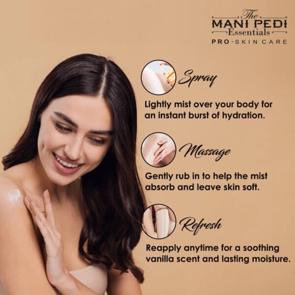Warm Vanilla Body Oil Mist, Hydrating & Fragrant Post-Bath Vanilla Mist. Natural Winter Hydration, Non-Greasy, For All Skin Type - 200ml - Image 2