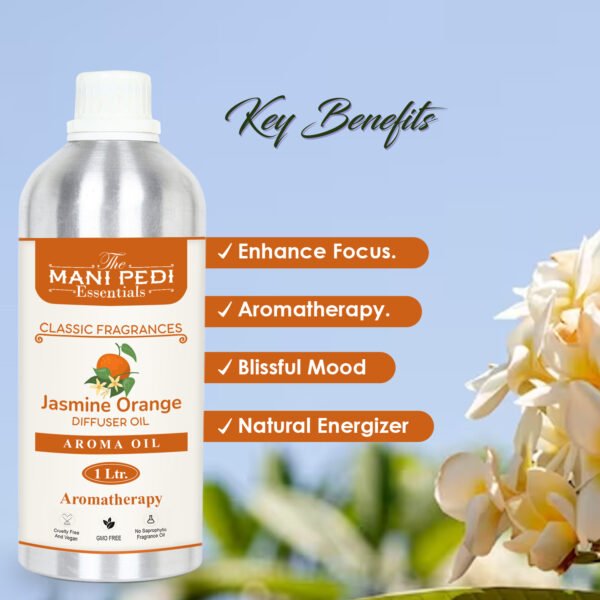 Jasmine Orange Diffuser Oil with Long-lasting Aroma. Floral & Citrus Notes for Refreshing & Uplifting Fragrance. Idea for Aromatherapy, Diffusers, Air Purifiers - 1 Litre (1000ml) - Image 5