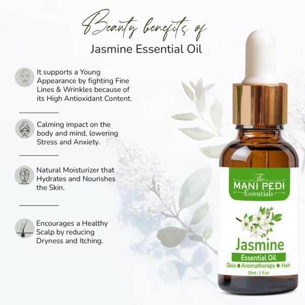 Jasmine Essential Oil for Helps Hair Growth, Bathing, Pooja, Diffuser, Home Fragrance & Soap Making | Used Aroma Therapy, Stress Relief & Relaxation - 30ML - Image 5