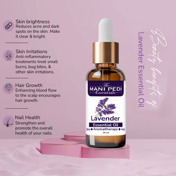 Lavender Essential Oil. Skin, Hair Fall, Relaxation, Sleep, Aromatherapy & Body. Lavandula Angustifolia. Pure, Organic, 100% Natural & Undiluted - 30ml - Image 2