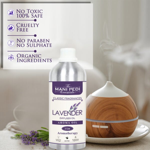 Lavender Diffuser Oil with Long-lasting Aroma. Floral, Herbal Fragrance Promotes Relaxation, Calmness & Better Sleep. Ideal for Aromatherapy, Diffusers & Air Purifiers - 1 Liter (1000 ml) - Image 7