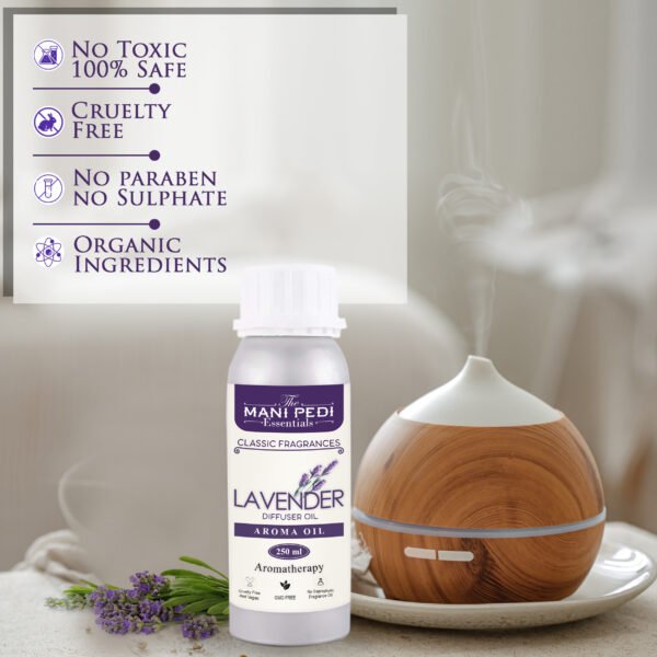 Lavender Diffuser Oil| Aromatherapy | Floral Fragrance Promotes Relaxation, Calmness & Better Sleep| Healthy Home Fragrance | Long-lasting Aroma - 250ml - Image 3