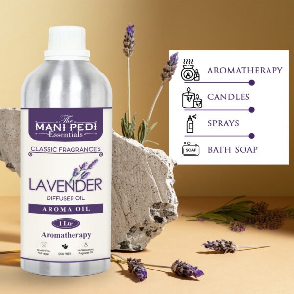 Lavender Diffuser Oil with Long-lasting Aroma. Floral, Herbal Fragrance Promotes Relaxation, Calmness & Better Sleep. Ideal for Aromatherapy, Diffusers & Air Purifiers - 1 Liter (1000 ml) - Image 4