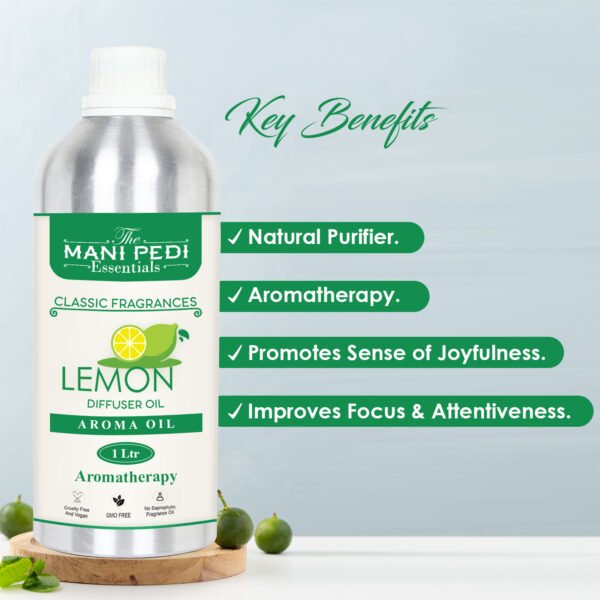 Lemon Diffuser Oil with Long-Lasting Aroma. Crisp Citrusy Fragrance that Awakens the Senses & Uplifts the Mood. Ideal for Aromatherapy, Diffusers & Air Purifiers - 1 Liter (1000 ml) - Image 6