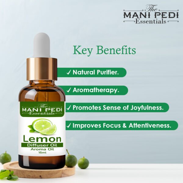 Lemon Diffuser Oil | Strong & Long-Lasting Aroma Oil | Natural Homely Fragrance Diffuser Oil | Natural Diffuser essential oil - 15ml - Image 2