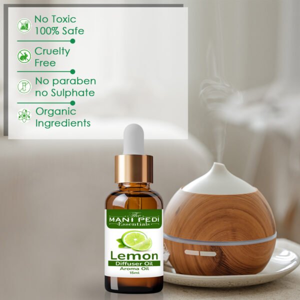Lemon Diffuser Oil | Strong & Long-Lasting Aroma Oil | Natural Homely Fragrance Diffuser Oil | Natural Diffuser essential oil - 15ml - Image 3