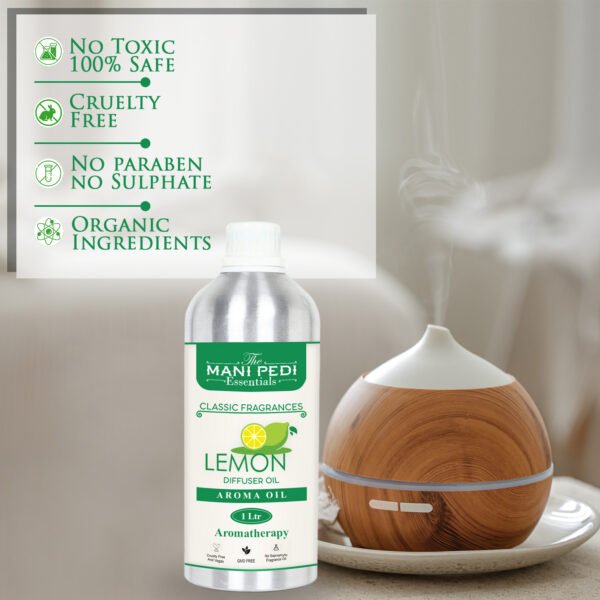 Lemon Diffuser Oil with Long-Lasting Aroma. Crisp Citrusy Fragrance that Awakens the Senses & Uplifts the Mood. Ideal for Aromatherapy, Diffusers & Air Purifiers - 1 Liter (1000 ml) - Image 7