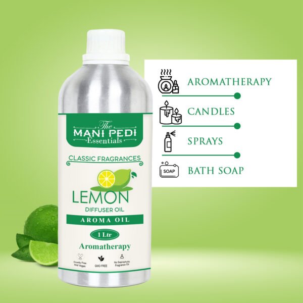 Lemon Diffuser Oil with Long-Lasting Aroma. Crisp Citrusy Fragrance that Awakens the Senses & Uplifts the Mood. Ideal for Aromatherapy, Diffusers & Air Purifiers - 1 Liter (1000 ml) - Image 4