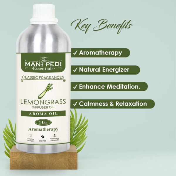 Lemongrass Diffuser Oil with Long-lasting Aroma. Light, Citrusy Fragrance Relieves Stress & Anxiety. Ideal for Aromatherapy, Diffusers & Air Purifiers - 1 Liter (1000ml) - Image 2