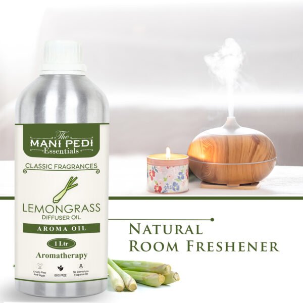 Lemongrass Diffuser Oil with Long-lasting Aroma. Light, Citrusy Fragrance Relieves Stress & Anxiety. Ideal for Aromatherapy, Diffusers & Air Purifiers - 1 Liter (1000ml) - Image 5