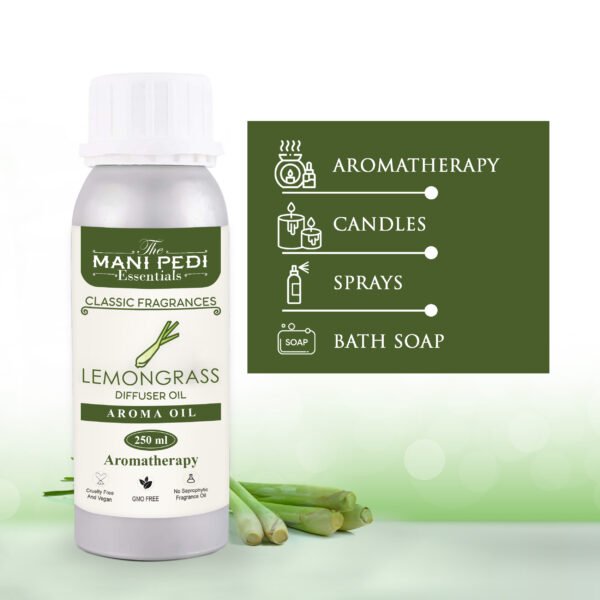Lemongrass Diffuser Oil| Aromatherapy | Promotes Relaxation, Calmness & Better Sleep| Healthy Home Fragrance | Long-lasting Aroma - 250ml - Image 6