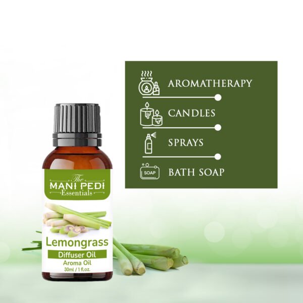 Lemongrass Diffuser Oil |Essential aroma oil air freshener diffuser for home|Pure & Natural | Pure Essential Diffuser Oil - 30ml - Image 6