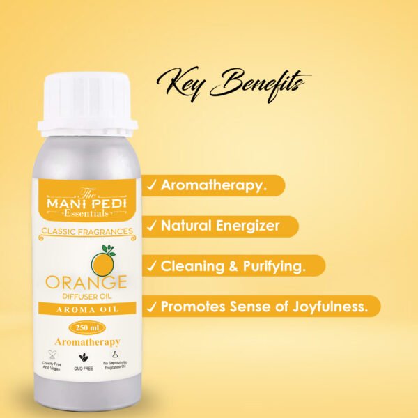 Orange Diffuser Oil| Aromatherapy | Promotes Relaxation, joyfulness, Calmness & Better Sleep| Healthy Home Fragrance | Long-lasting Aroma - 250ml - Image 2