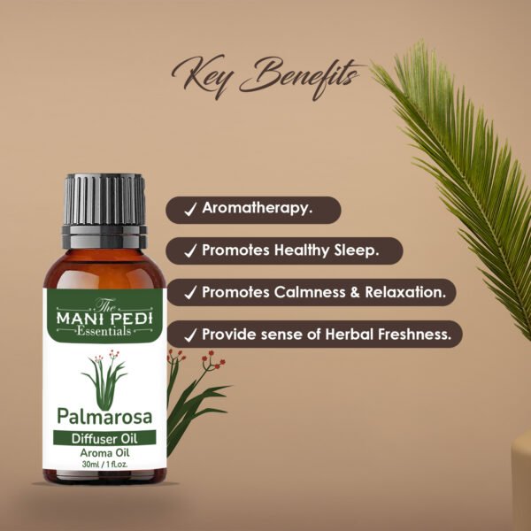 Palmarosa Diffuser Oil | Strong & Long-Lasting Aroma Oil | Aroma Oil for Home Fragrance | diffuser Oil Pure & Undiluted - 30ml - Image 2