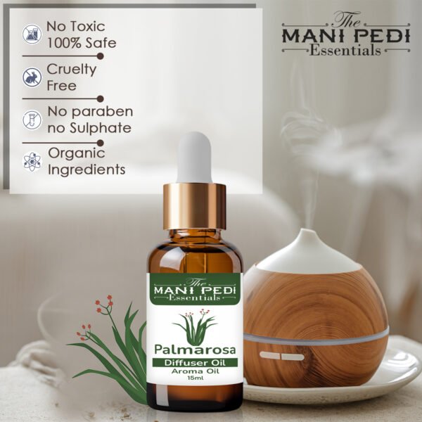 Palmarosa Diffuser Oil | Strong & Long-Lasting Aroma Oil | Aroma Oil for Home Fragrance | diffuser Oil Pure & Undiluted - 15ml - Image 3