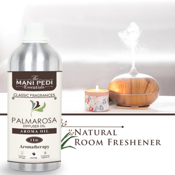 Palmarosa Diffuser Oil with Long-Lasting Aroma Oil. Floral, Citrusy, Sweet Rose Fragrance that Calms & Refreshes. Ideal for Aromatherapy, Diffusers & Air Purifiers - 1 Liter (1000 ml) - Image 5