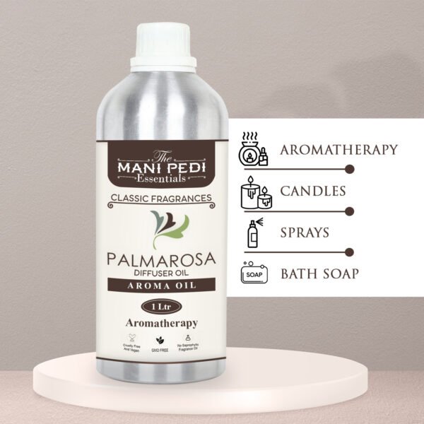 Palmarosa Diffuser Oil with Long-Lasting Aroma Oil. Floral, Citrusy, Sweet Rose Fragrance that Calms & Refreshes. Ideal for Aromatherapy, Diffusers & Air Purifiers - 1 Liter (1000 ml) - Image 6