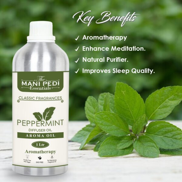 Peppermint Diffuser Oil with Long-lasting Aroma. Cool & Refreshing Fragrance that Energizes & Stimulates. Ideal for Aromatherapy, Diffusers & Air Purifiers - 1 Liter (1000ml) - Image 2