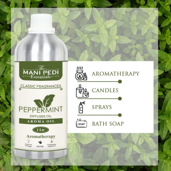 Peppermint Diffuser Oil with Long-lasting Aroma. Cool & Refreshing Fragrance that Energizes & Stimulates. Ideal for Aromatherapy, Diffusers & Air Purifiers - 1 Liter (1000ml) - Image 6