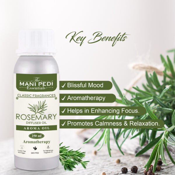 Rosemary Diffuser Oil| Aromatherapy | Herbal Fragrance Promotes Relaxation, Calmness & Better Sleep| Healthy Home Fragrance | Long-lasting Aroma - 250ml - Image 2