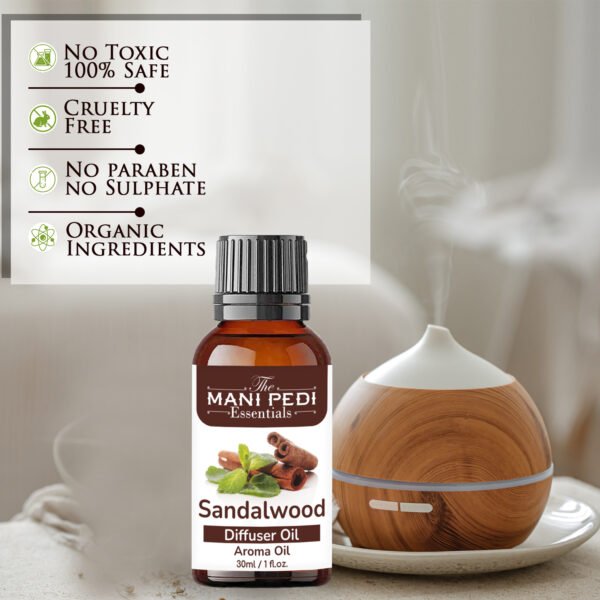 Sandalwood Diffuser Oil| Aromatherapy | Promotes Woody Homely Feel, Relaxation, Calmness & Better Sleep| Healthy Home Fragrance | Long-lasting Aroma - 30ml - Image 3